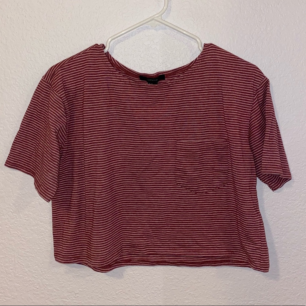 red striped boxy tee